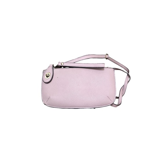 Joy Mangano Handbags - Joy Fux Leather Crossbody Clutch Bag Light Pink Adjustable Strap